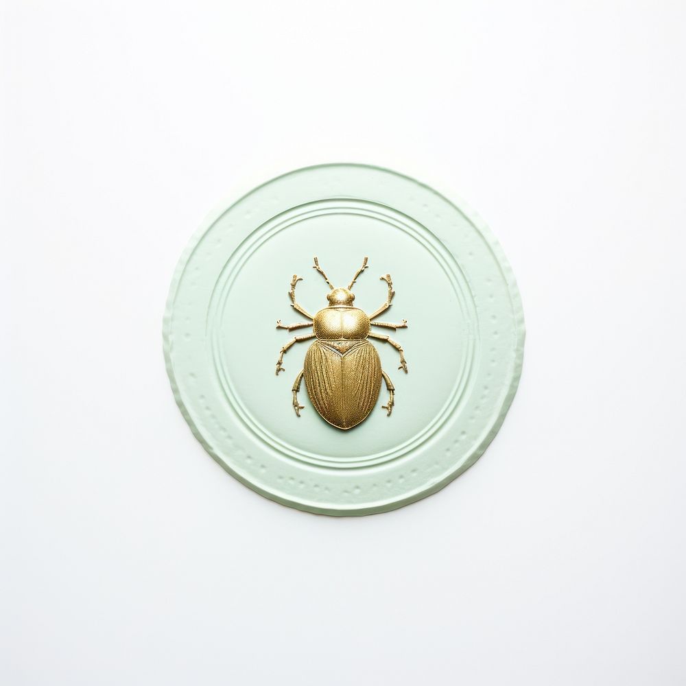 Seal Wax Stamp an insect white background porcelain wildlife.