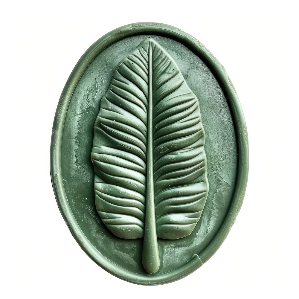 Seal Wax Stamp banana leaf plant white background accessories.