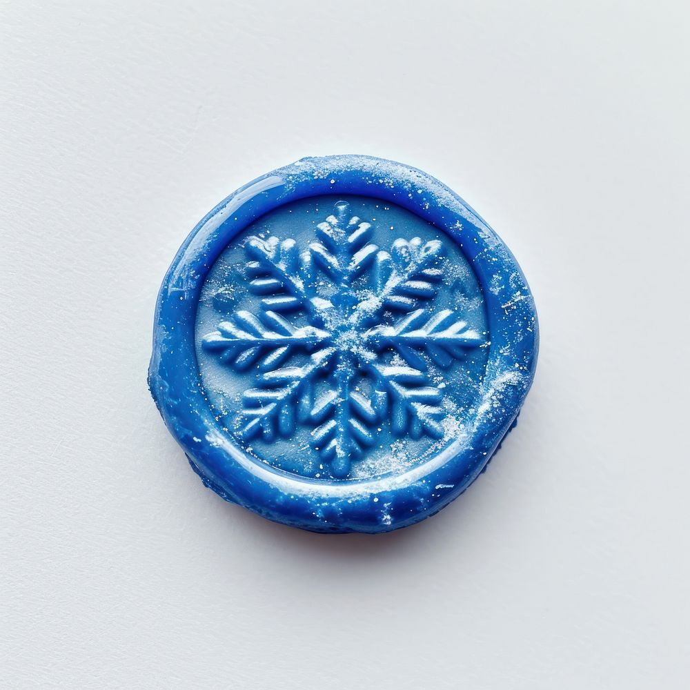 Seal Wax Stamp blue snowflake jewelry white background accessories.