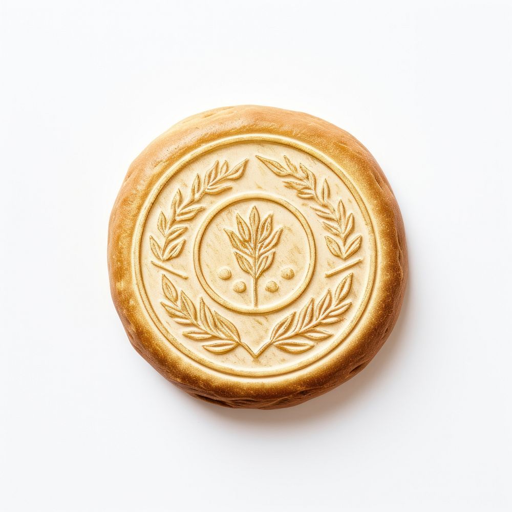 Seal Wax Stamp bread locket white background confectionery.