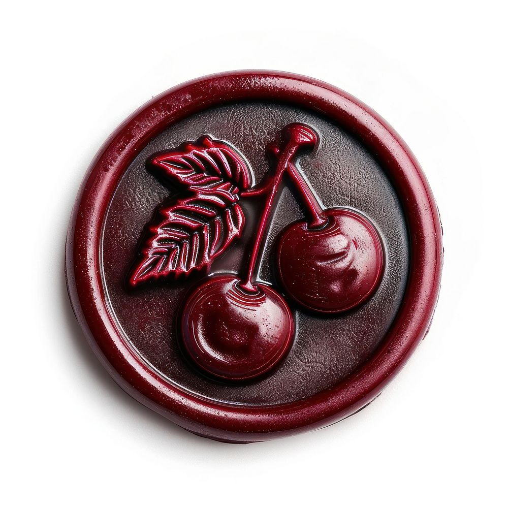 Seal Wax Stamp cherry fruit plant food.
