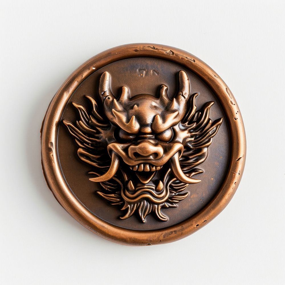 Seal Wax Stamp chinese dragon head bronze representation accessories.