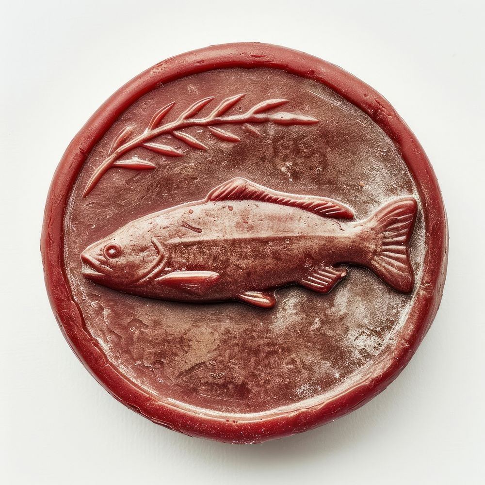 Seal Wax Stamp fish meat animal food freshness.