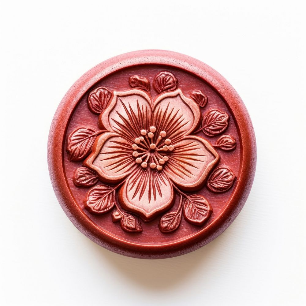 Seal Wax Stamp japanese imperial flower white background accessories creativity.