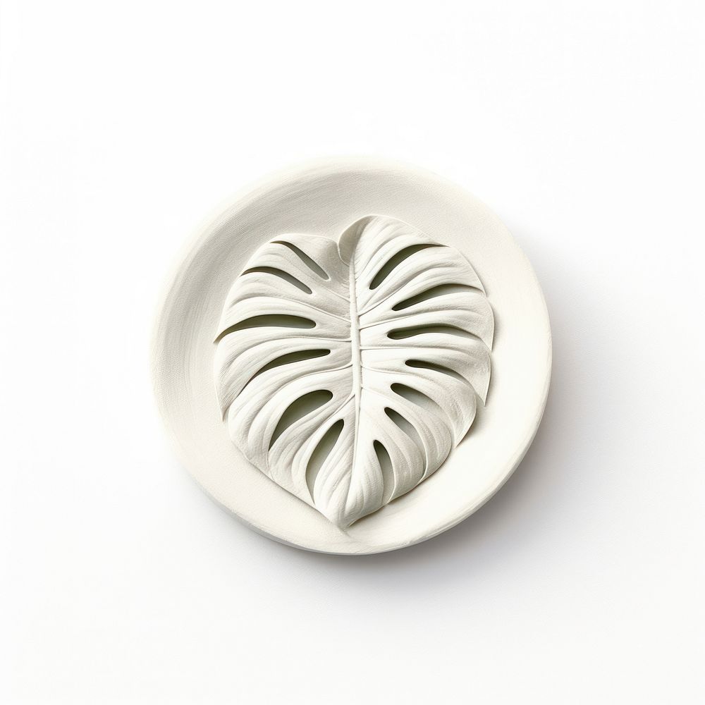 Seal Wax Stamp monstera food white background accessories.