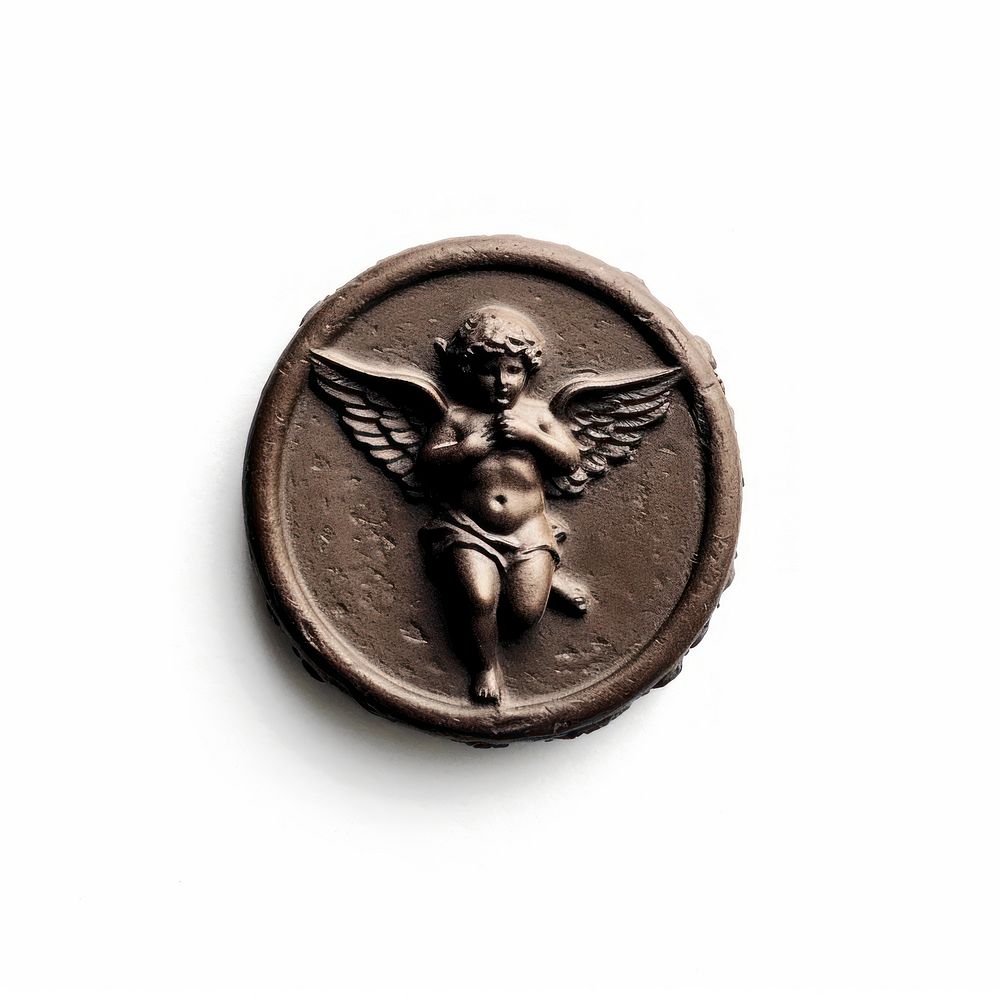 Seal Wax Stamp of a cherub craft money coin.