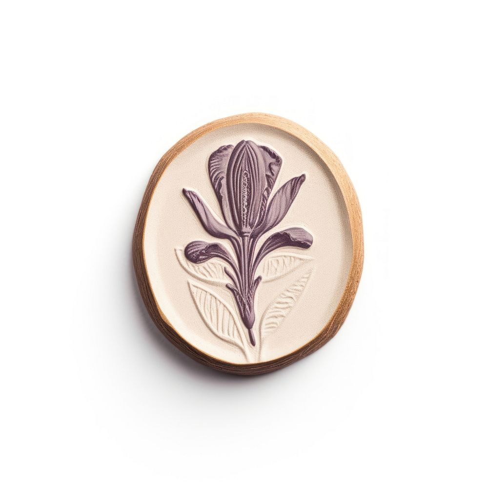 Seal Wax Stamp of an iris flower shape plant.