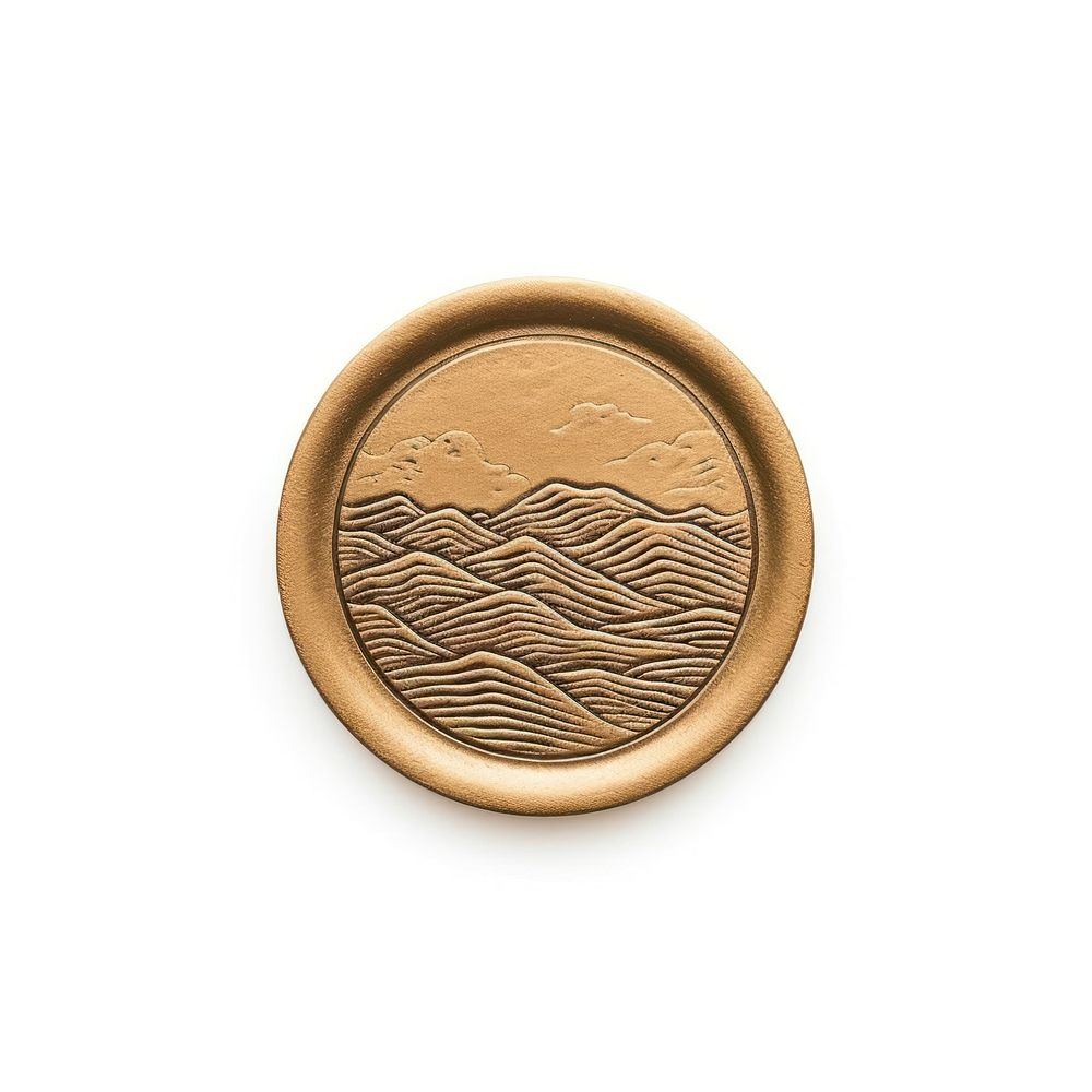 Seal Wax Stamp of hills shape white background accessories.