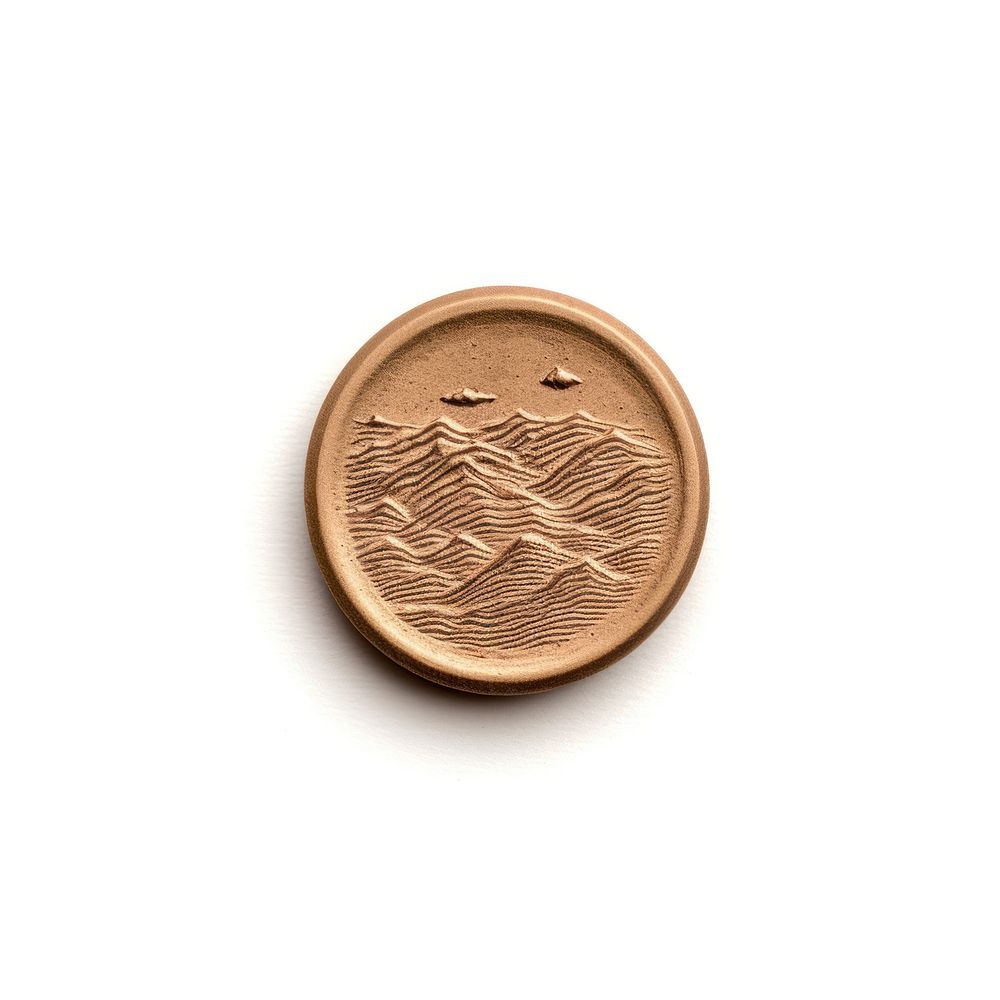 Seal Wax Stamp of hills shape money coin.
