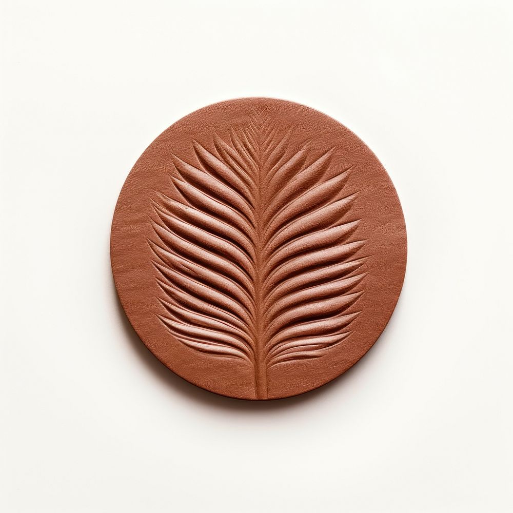 Seal Wax Stamp palm leaves white background confectionery accessories.