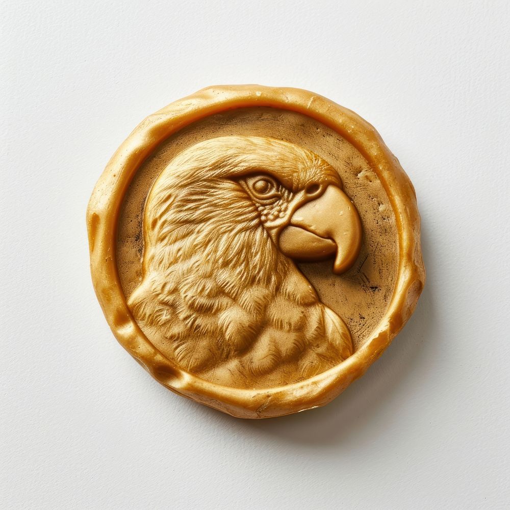 Seal Wax Stamp parrot head animal representation currency.