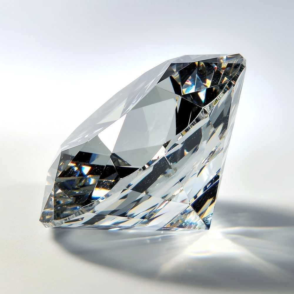 Large crystal diamond against white background gemstone jewelry accessories. AI generated Image by rawpixel.