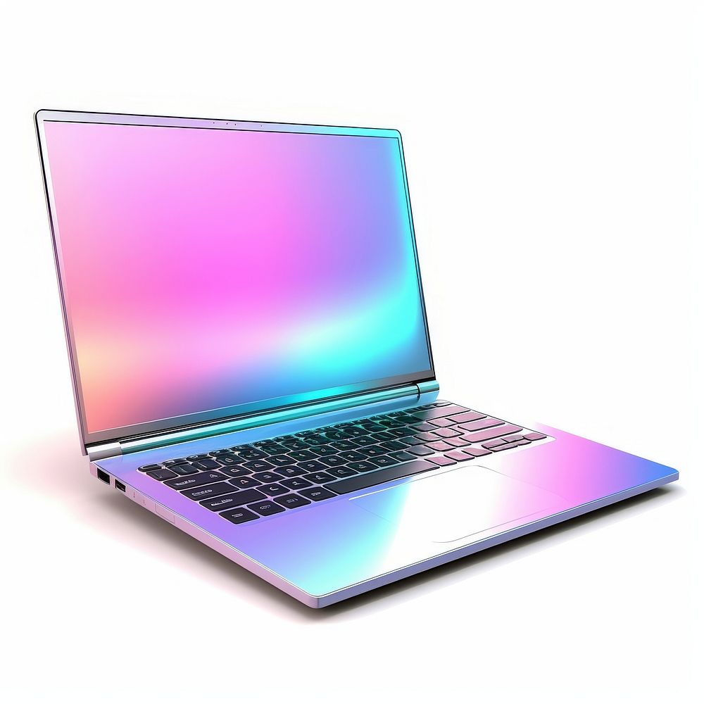 A laptop computer white background electronics.