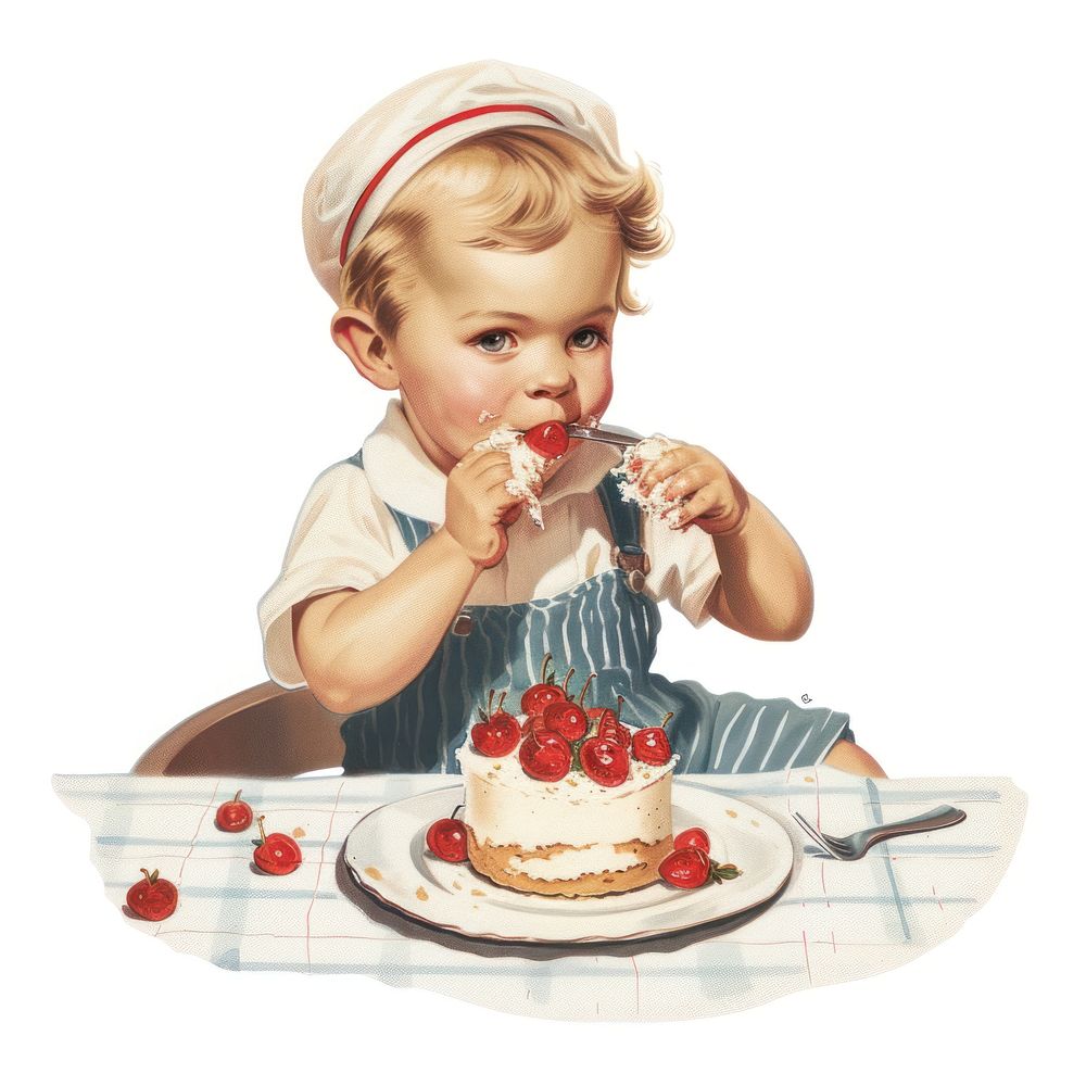 Little boy eating birthday cake dessert food baby.