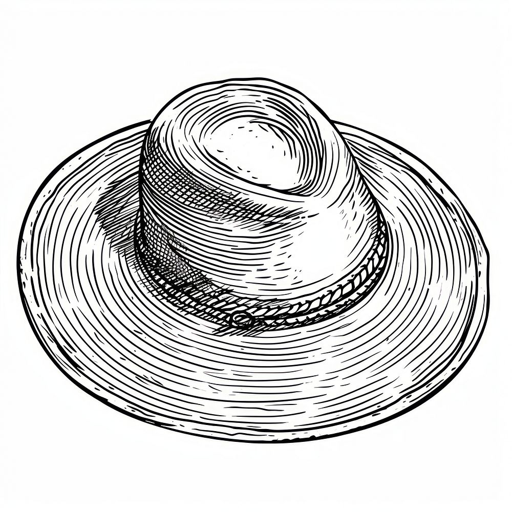 Simple line art hat monochrome astronomy sombrero.