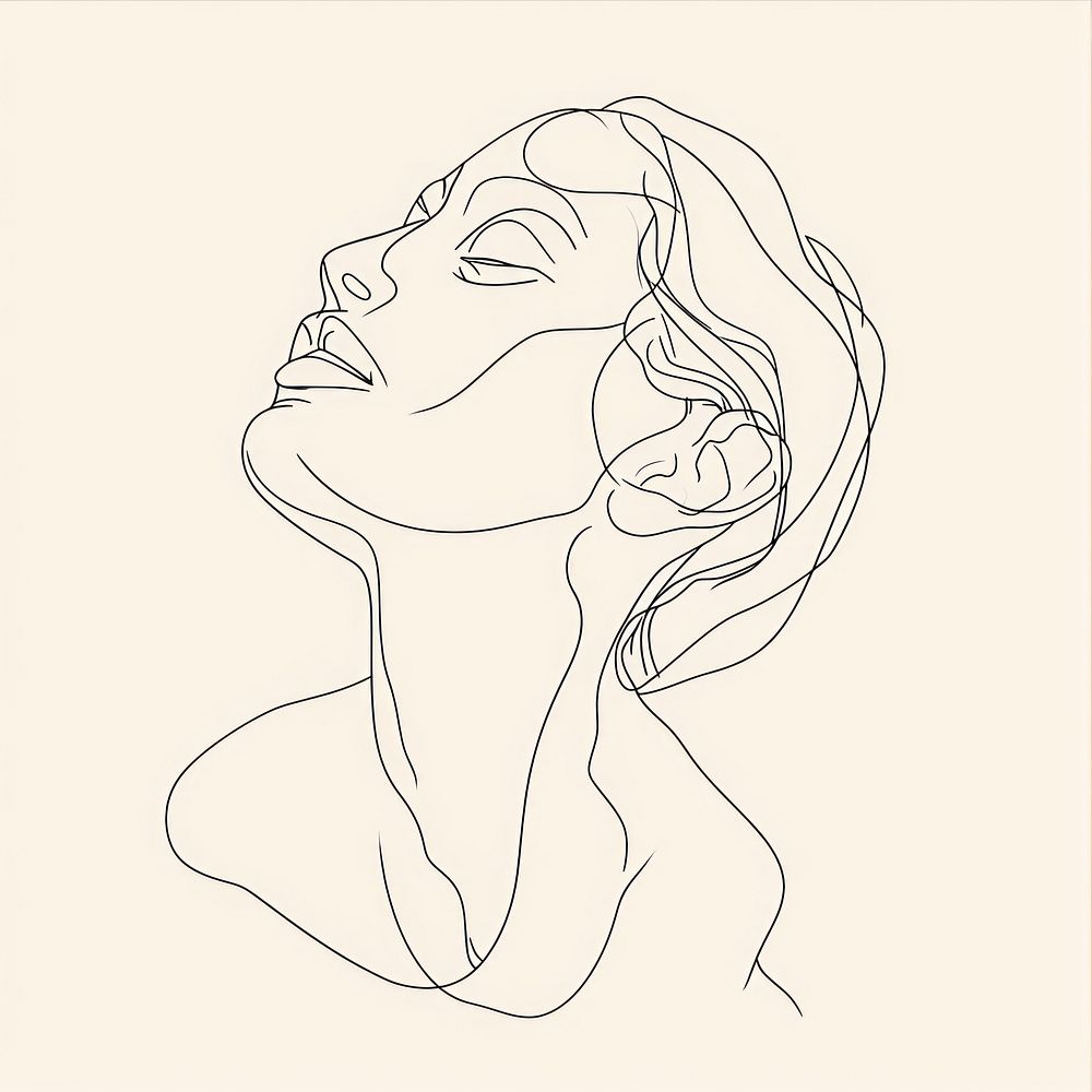 Simple line art woman drawing | Premium Photo Illustration - rawpixel