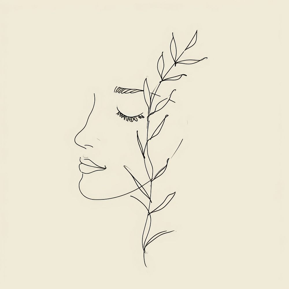 Simple line art woman drawing | Free Photo Illustration - rawpixel