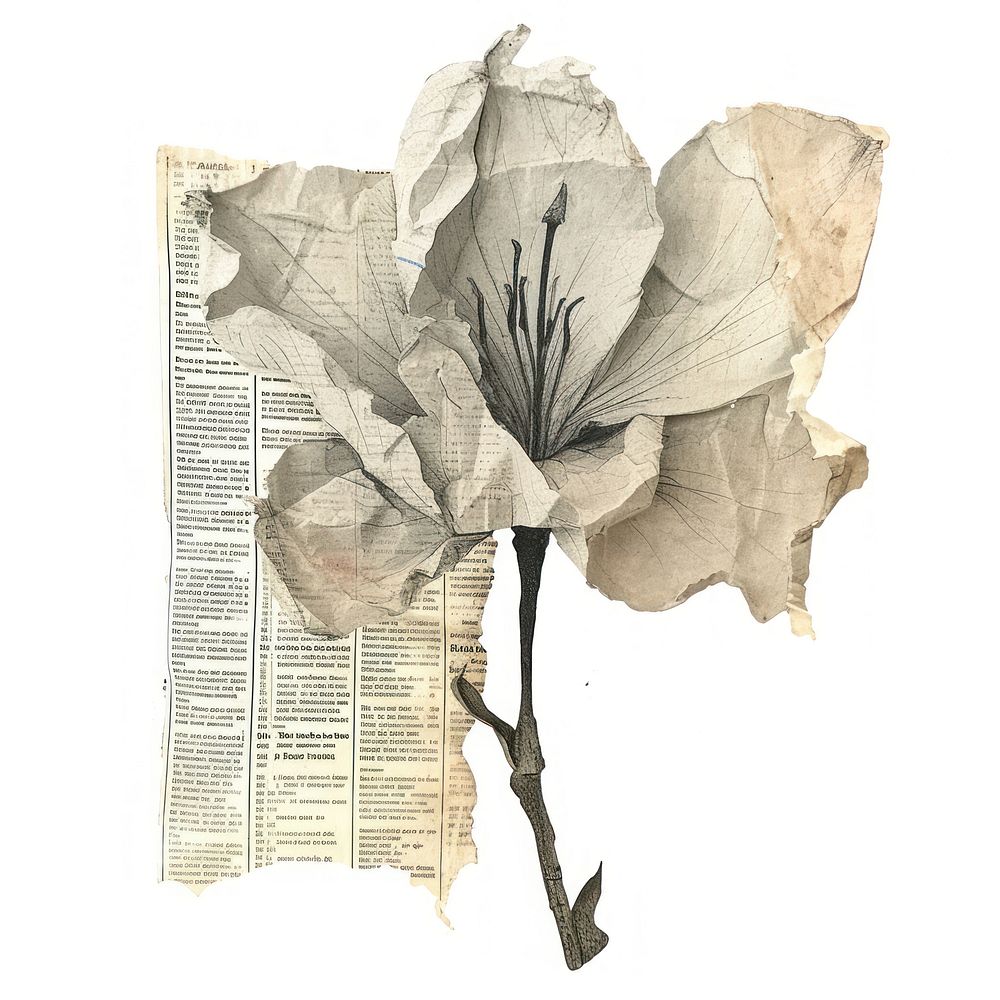 Pale drawing flower paper newspaper petal.