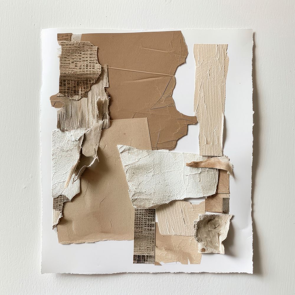 Beige paper collage art creativity cardboard.
