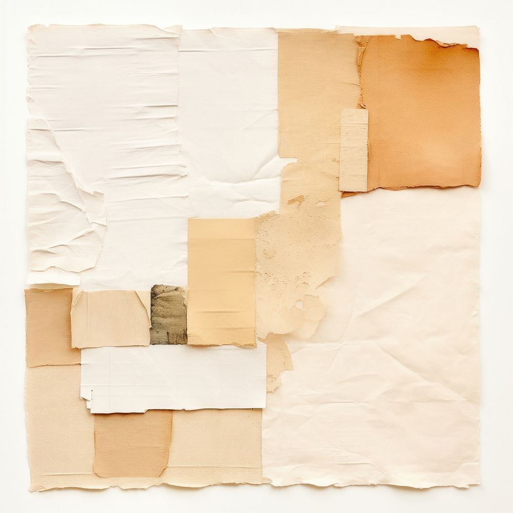Beige paper collage backgrounds white art.