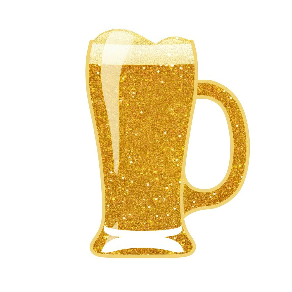 Beer glass icon drink lager gold.