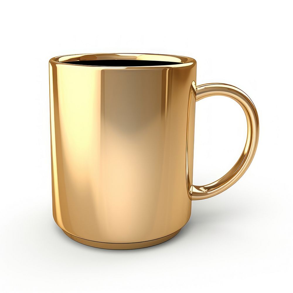 Mug coffee drink gold.