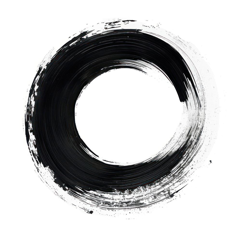 Circle brush stroke spiral white background vortex.