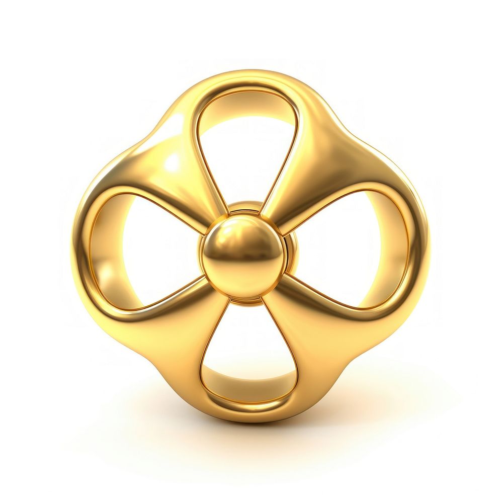 Nuclear symbol gold jewelry shiny.