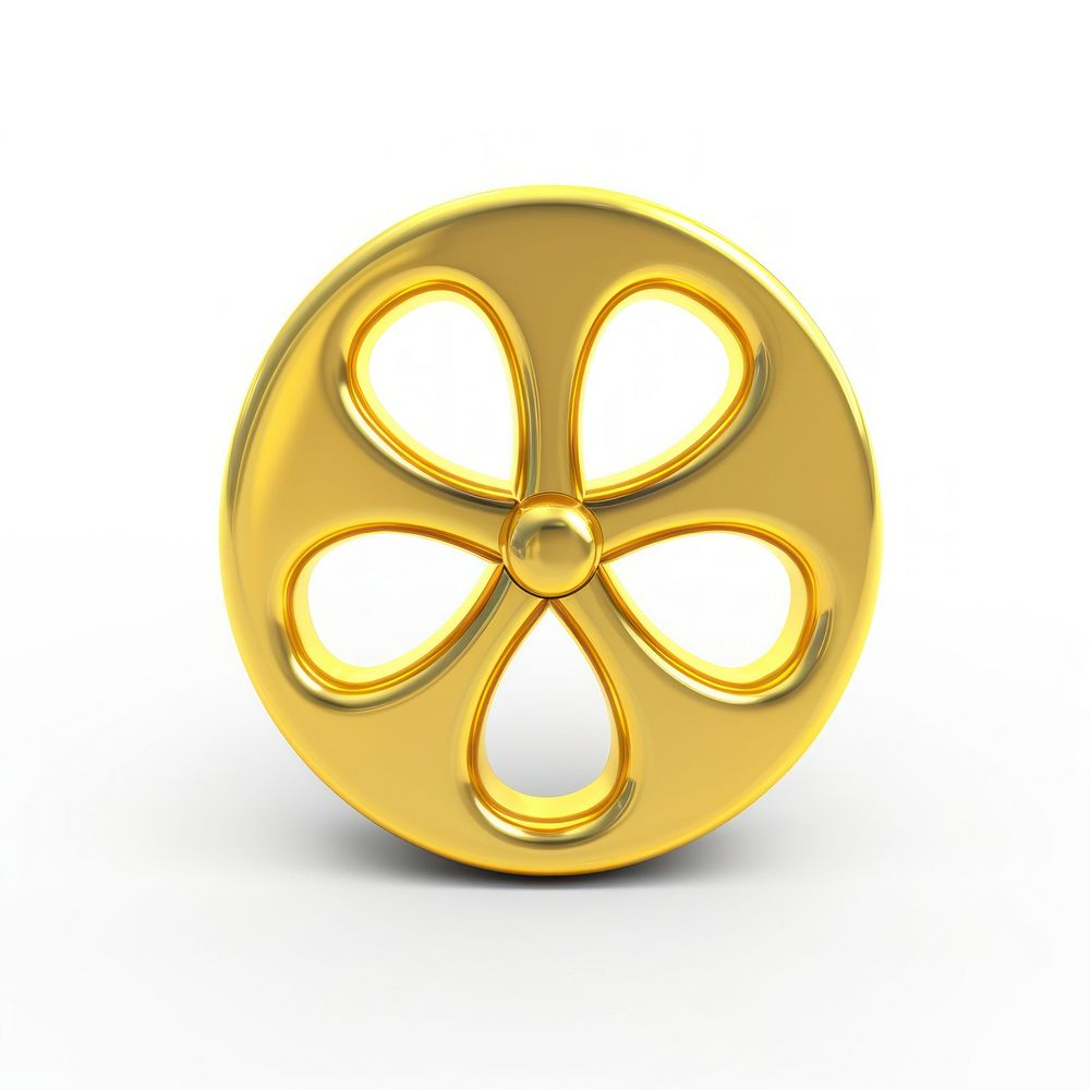 Nuclear symbol gold jewelry locket.