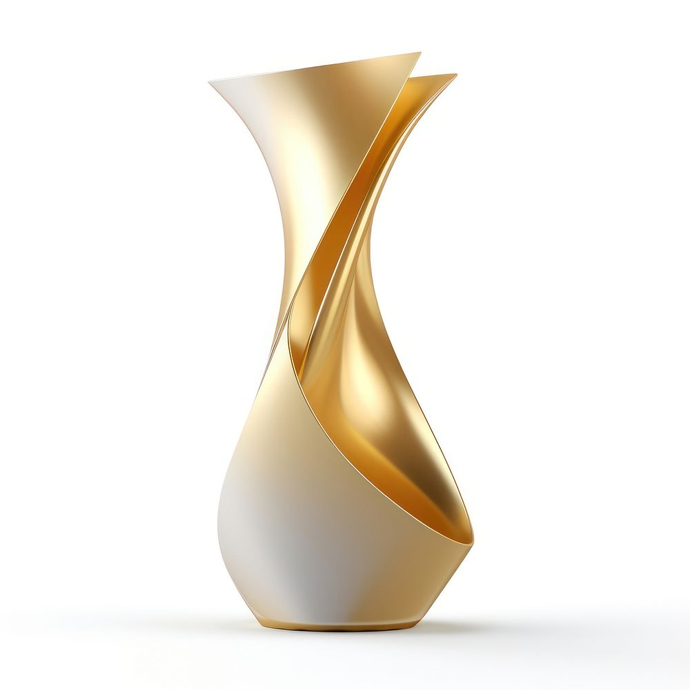Abstract vase gold white background simplicity.
