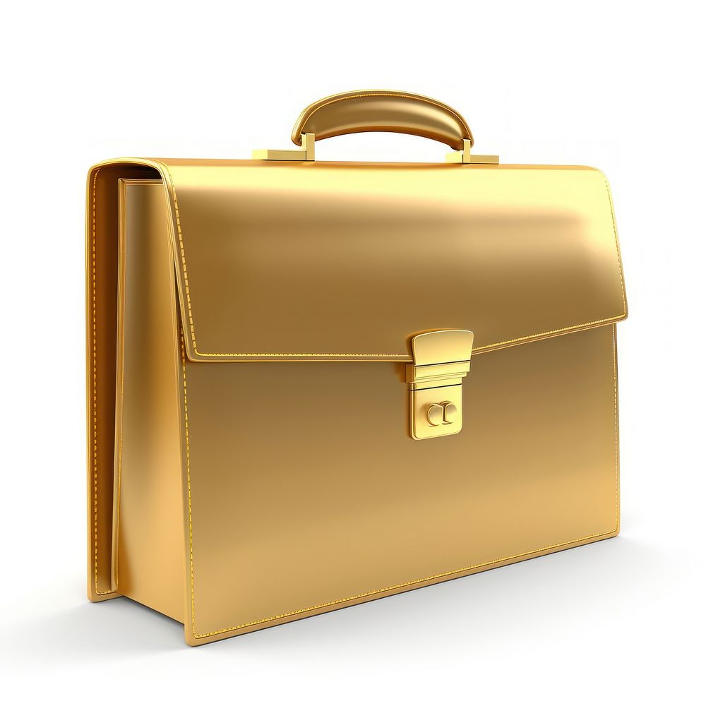 Business bag briefcase shiny gold.