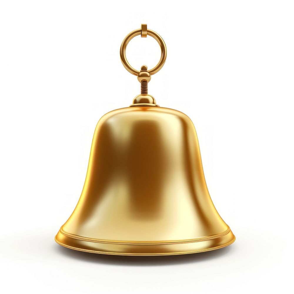 Bell icon gold white background lighting.