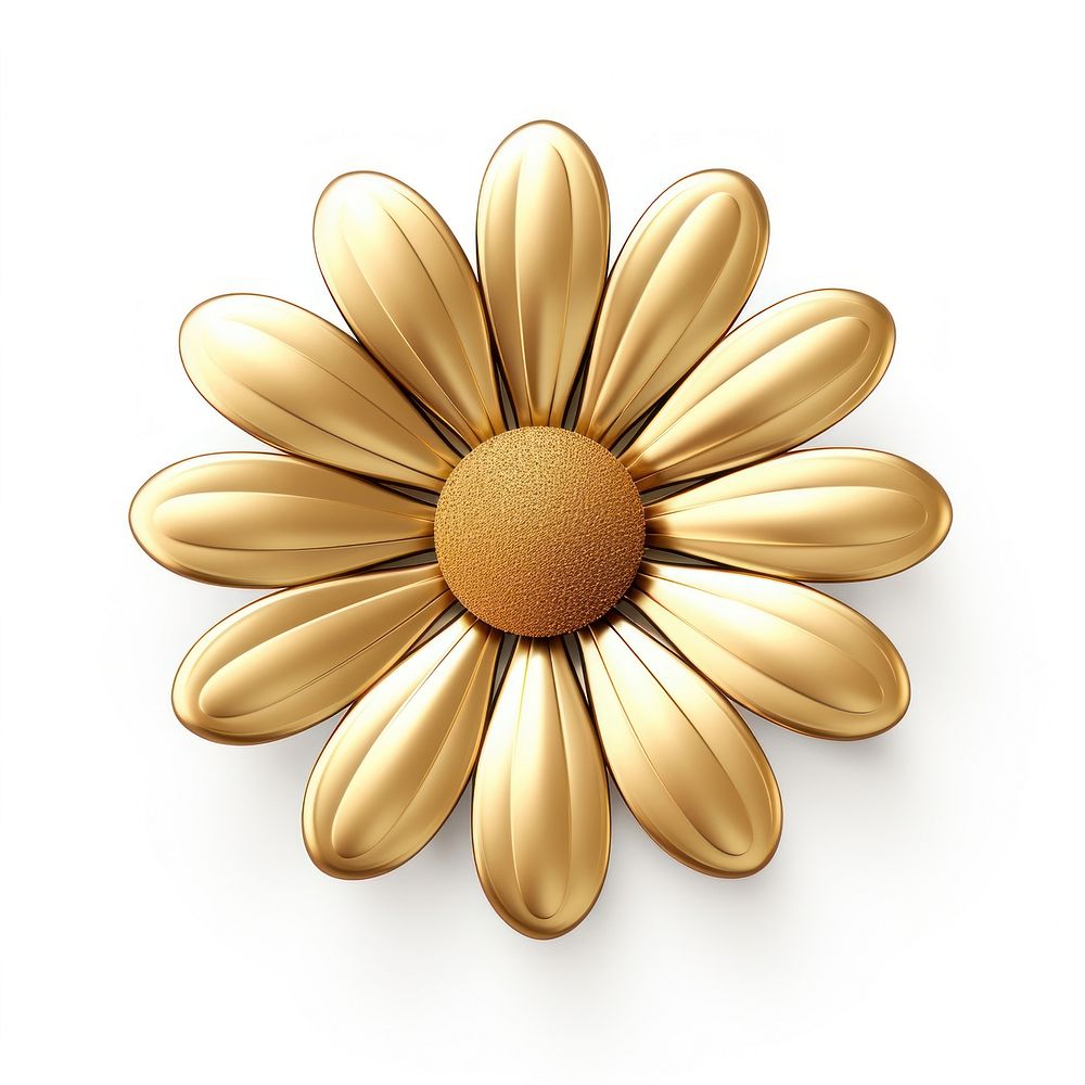Daisy flower icon jewelry brooch shiny.