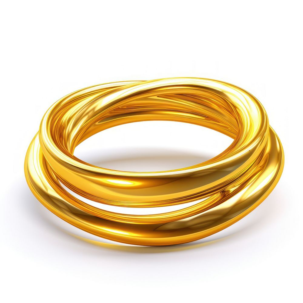 Liquid ring gold jewelry bangles.