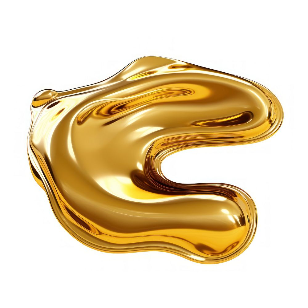 Solid-fluid liquid shape gold jewelry shiny.