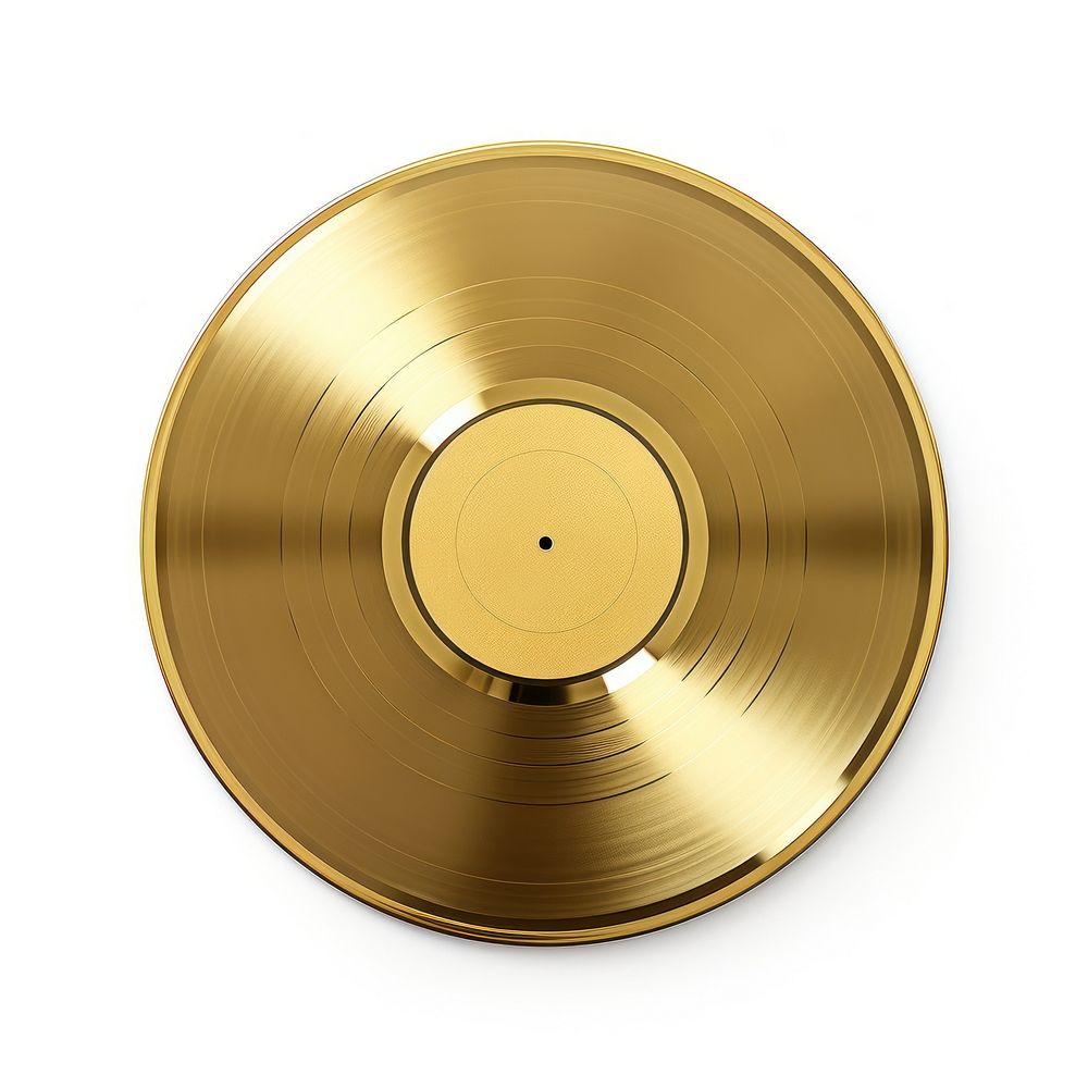 Vinly gold white background gramophone.