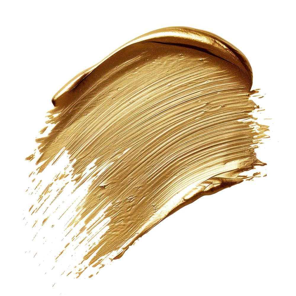 Gold brush stroke white background cosmetics abstract.
