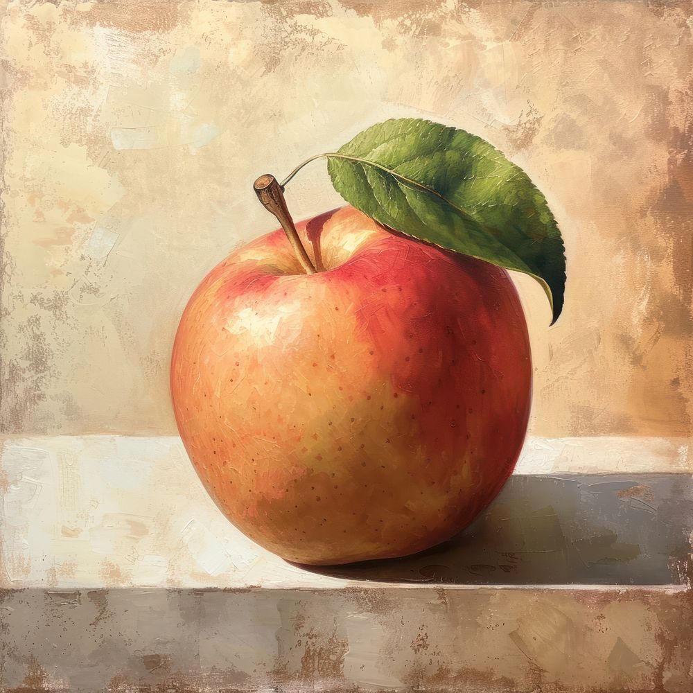 Apple painting apple fruit.