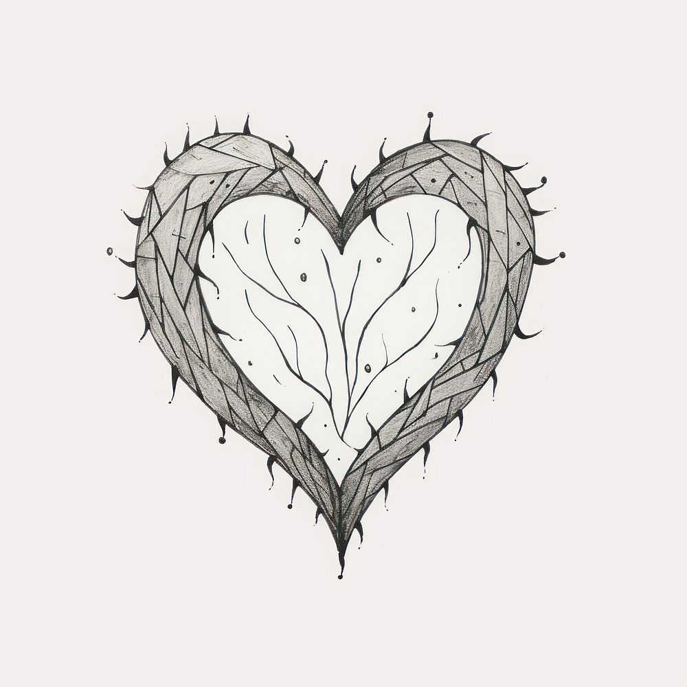 Heart sketch drawing illustrated. AI generated Image by rawpixel.