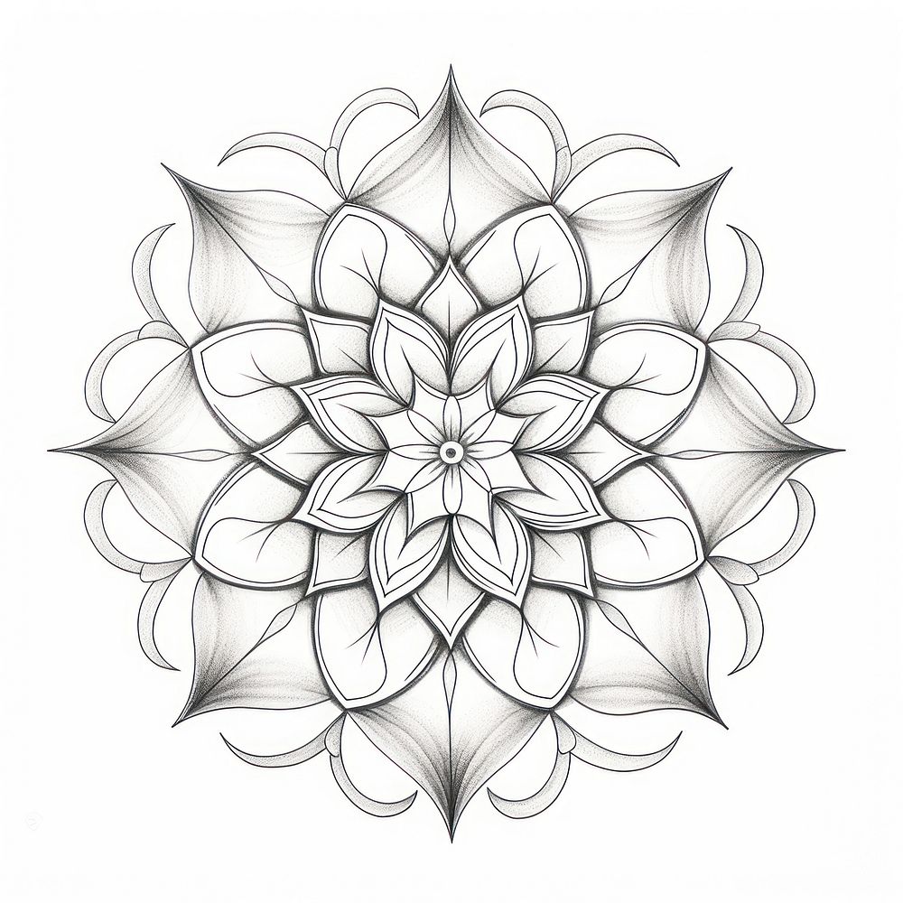 Mandala sketch drawing illustrated. AI | Premium Photo Illustration