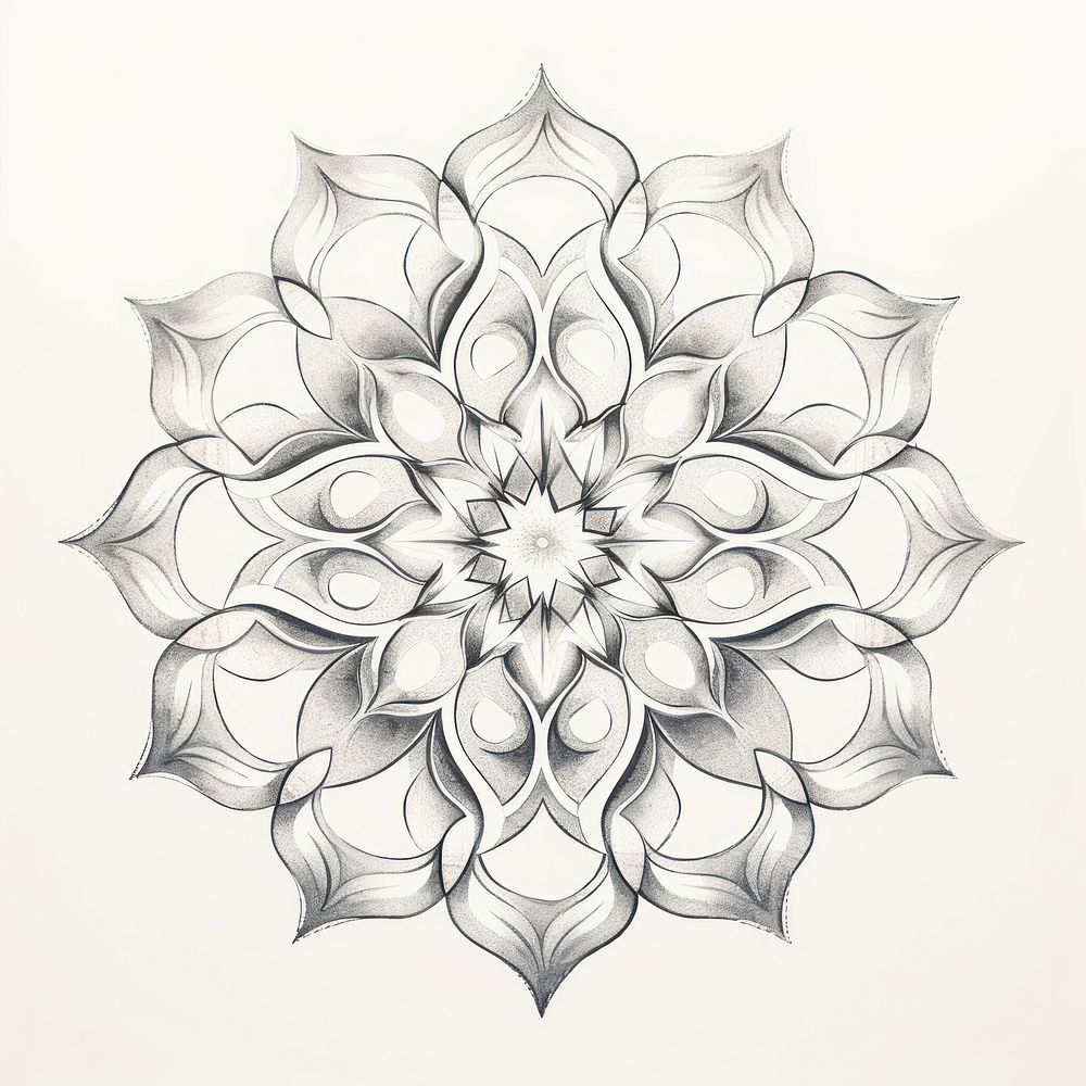 Mandala sketch pattern drawing. AI generated Image by rawpixel.