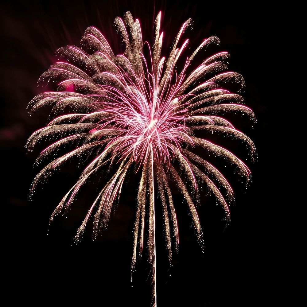 Fireworks pink red sky. AI generated Image by rawpixel.