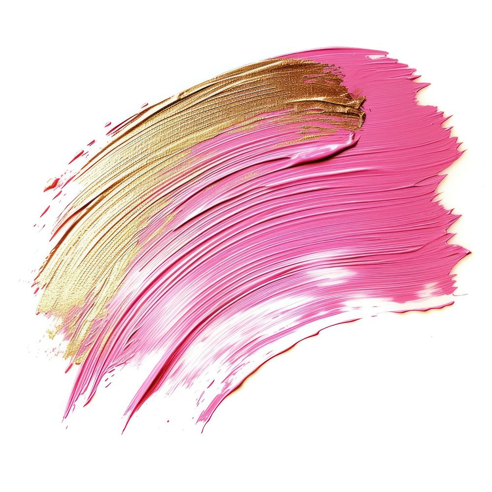 Pink gold brush stroke backgrounds paint white background.