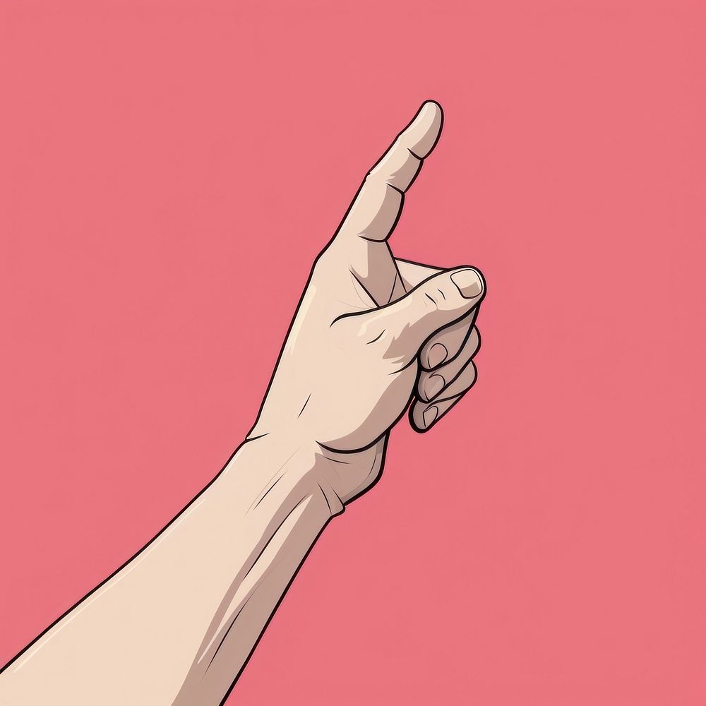 Hand raised finger adult line. AI generated Image by rawpixel.