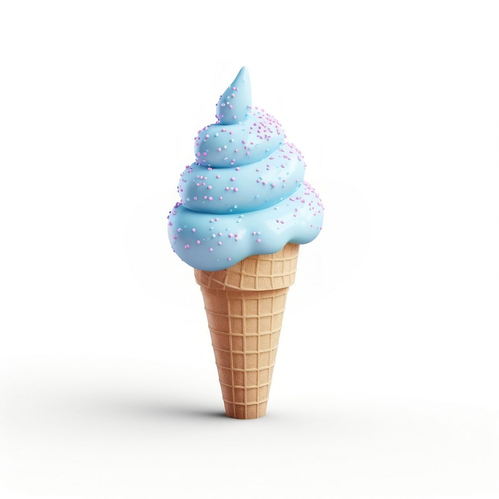 Blue icecream and Sprinkles dessert food cone.