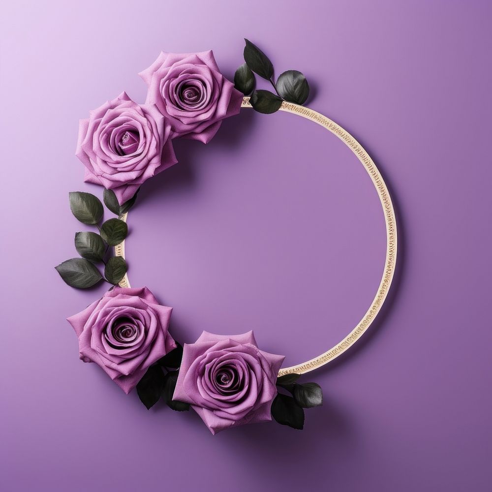 Floral frame purple rose flower jewelry nature.