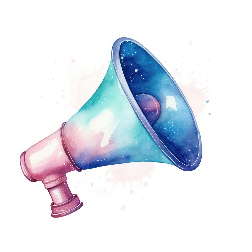 Megaphone in Watercolor style white background electronics technology.