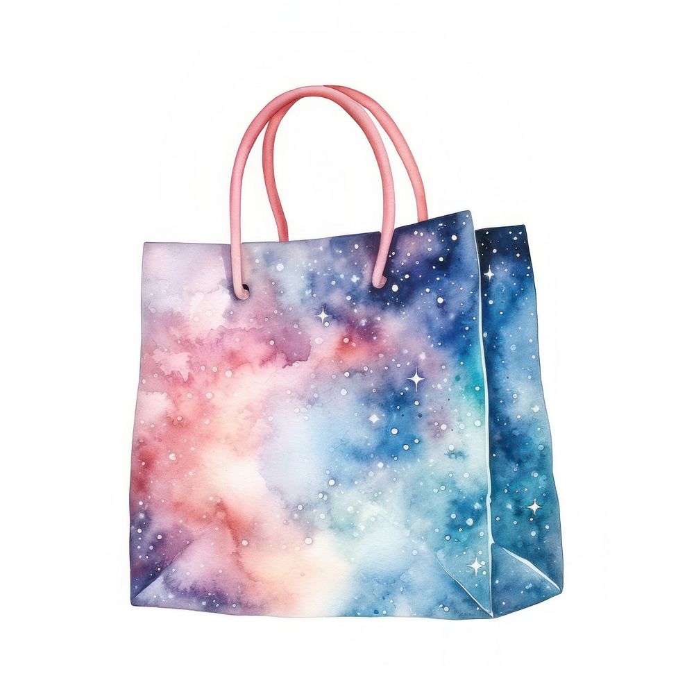 Bag in Watercolor style handbag white background consumerism.