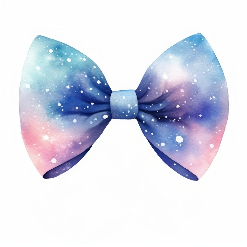 Bow in Watercolor style galaxy star white background.
