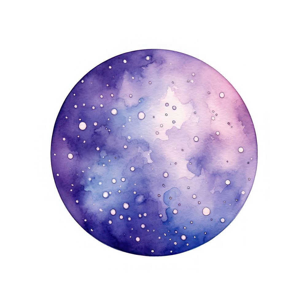 Coin in Watercolor style astronomy universe sphere.